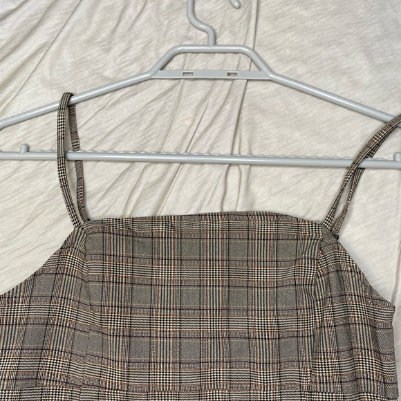 GARAGE TAN PLAID BODYCON MINI DRESS - Picture 4 of 9